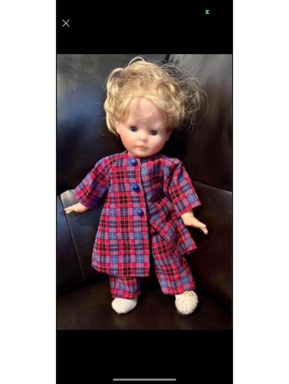 Vintage 1992 Corolle Baby doll with outfit and shoes  11-12” Blonde Hair